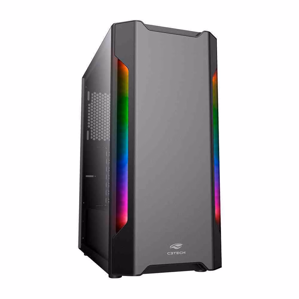 Gabinete Gamer C3Tech MT-G680SBK, Sem Fonte