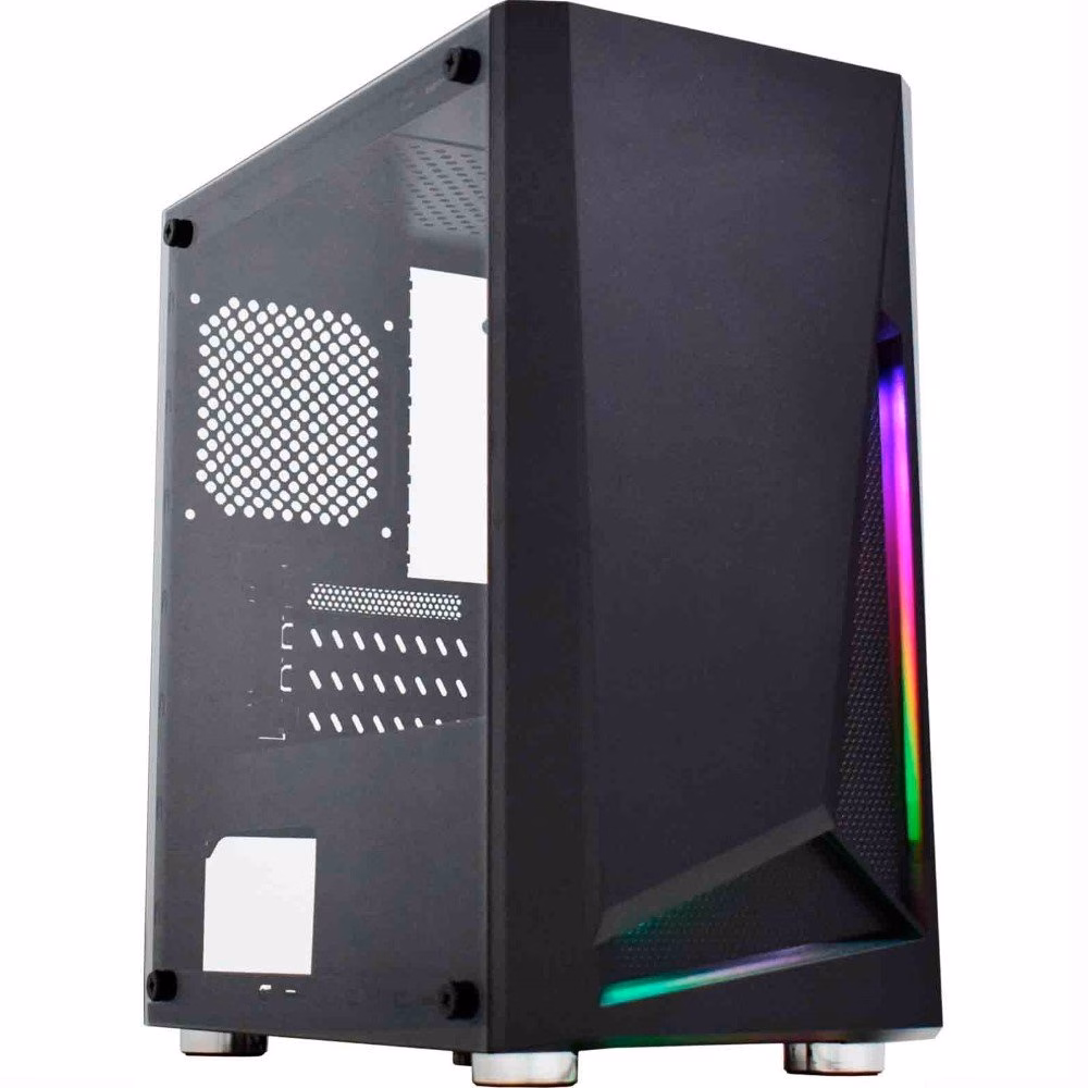 Gabinete Gamer K-Mex Hawk II Rainbow, Painel Led RGB, Sem Fonte - CG-01KT