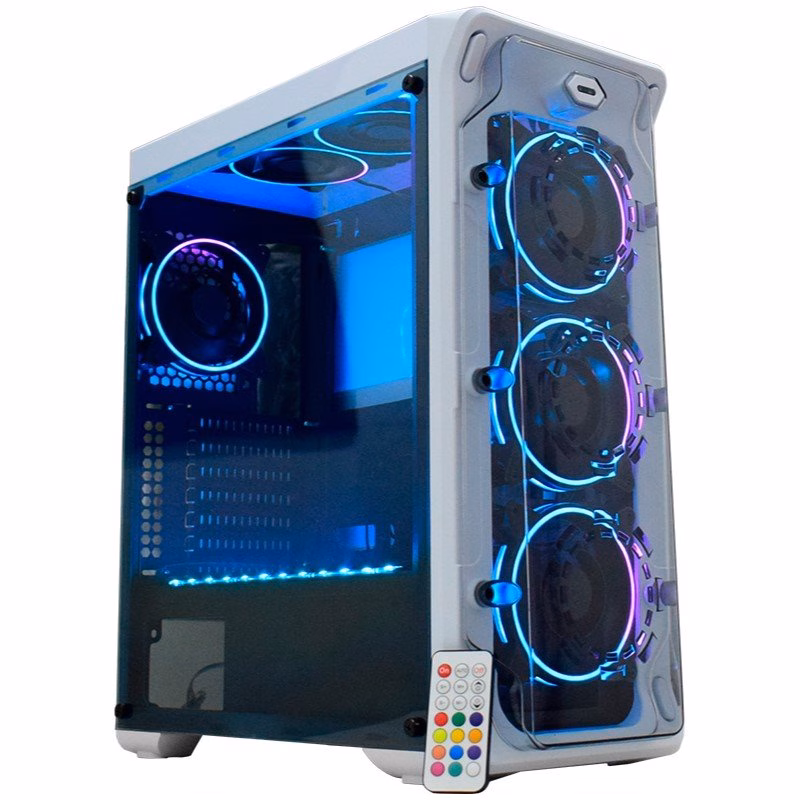 Gabinete Gamer K-Mex White Trooper, RGB, Sem Fonte - CG-02B1 - Imagem 4