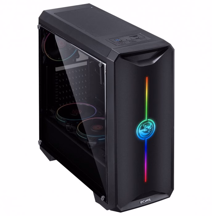 Gabinete Gamer PCYes NovaPlus, 3 Fans Led RGB, Lateral em Acrílico - Imagem 2