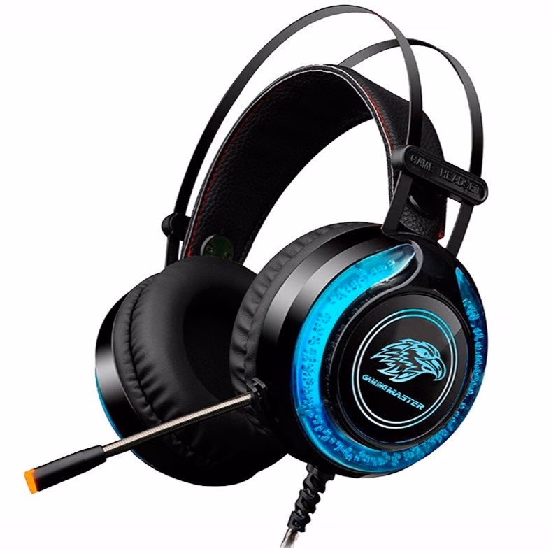 Headset Gamer K-Mex ARS9, Almofada Preta, LED RGB