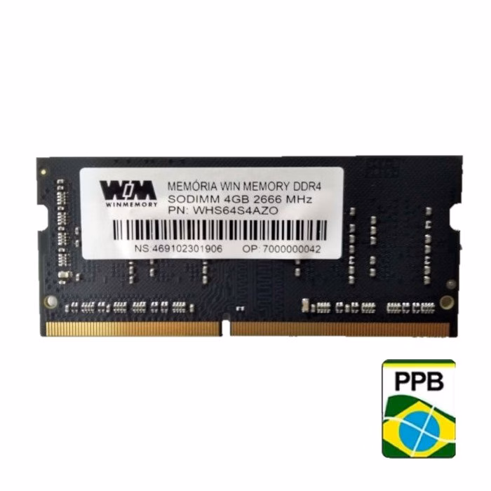 Memória Notebook Win Memory 4GB DDR4 2666MHz - WHS64S4AZO