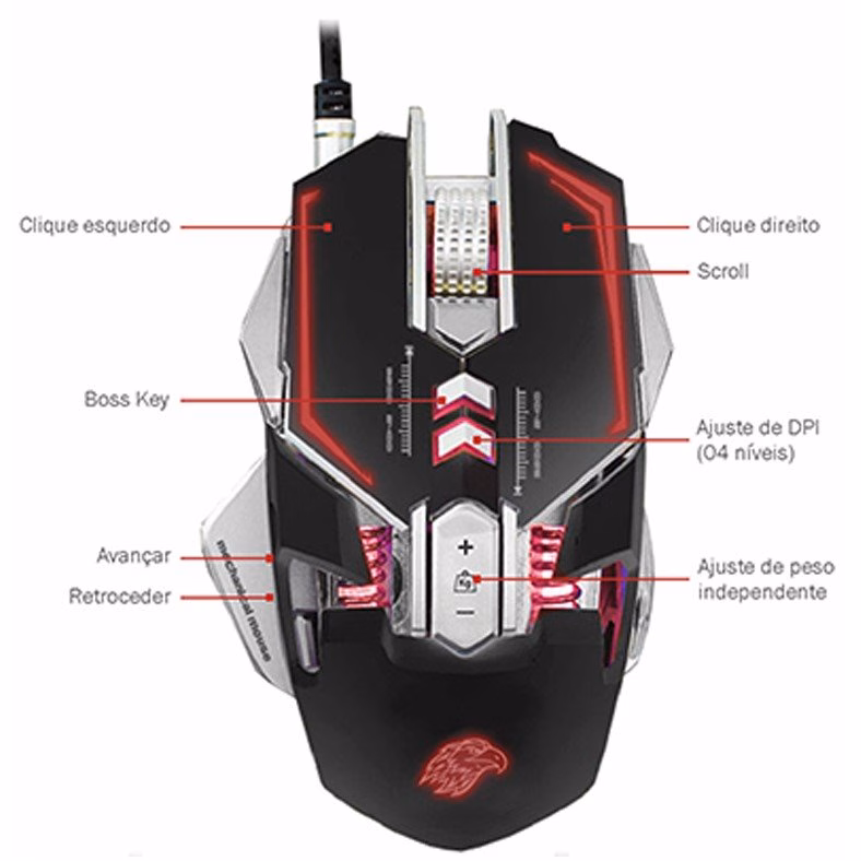 Mouse Gamer K-Mex - MO-D837 - Imagem 3