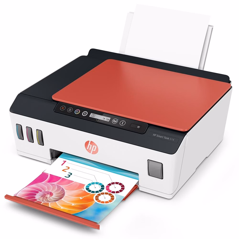 Multifuncional HP Smart Tank 514, Jato de Tinta, Colorida, Wi-Fi, 110/220V - 3YW74A#696 - Imagem 3