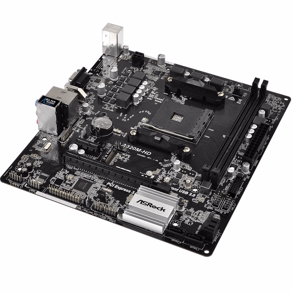 Placa-Mãe ASRock A320M-HD, AMD AM4, mATX, DDR4 - Imagem 3