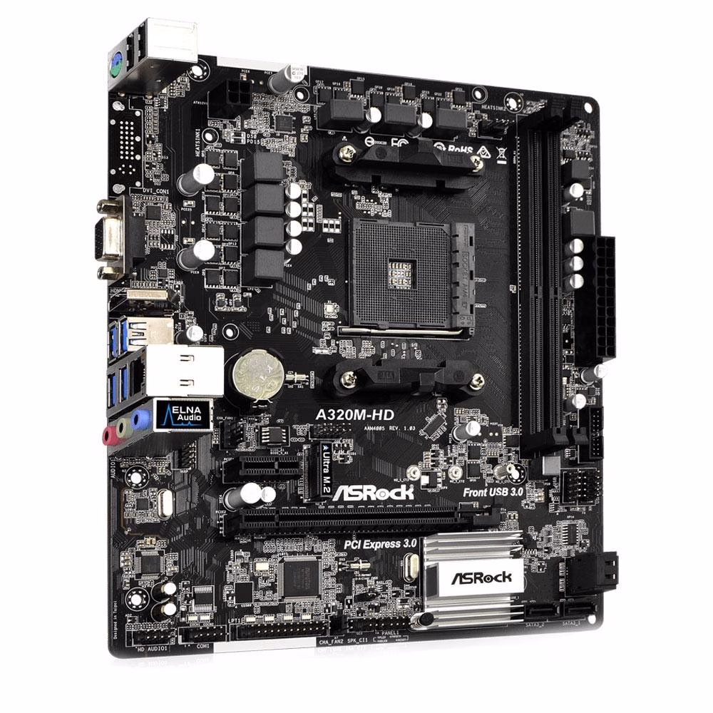 Placa-Mãe ASRock A320M-HD, AMD AM4, mATX, DDR4 - Imagem 4