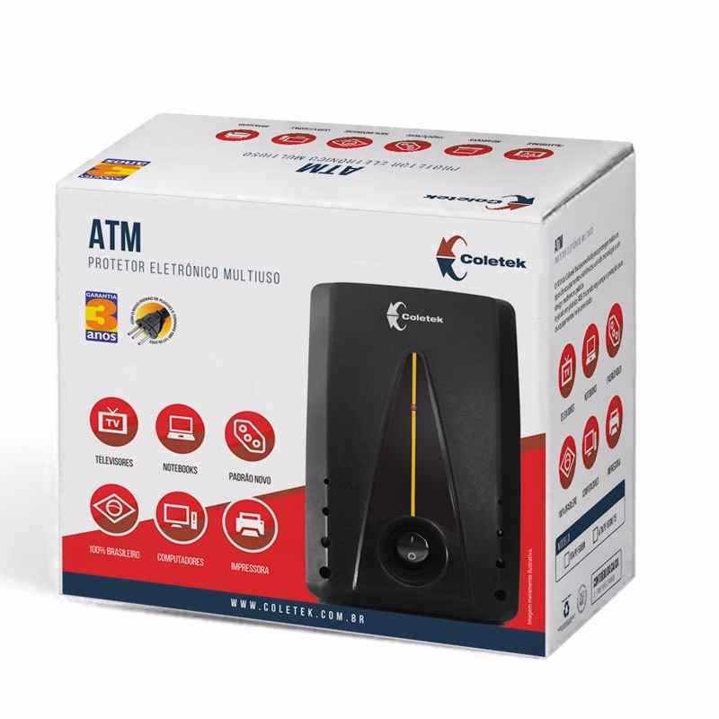 Protetor Eletrônico 500VA ATM PE-500BM, Entrada Bivolt, Saída 115V, Coletek - Imagem 3
