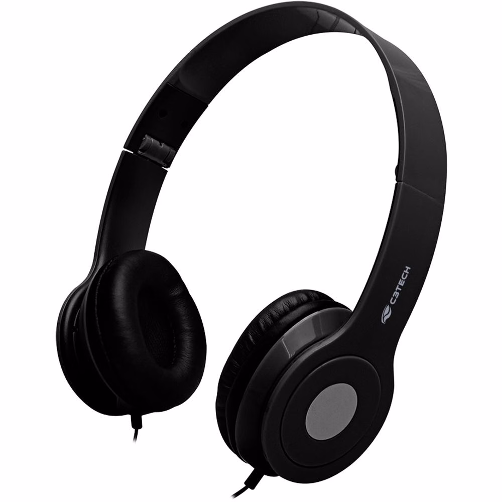 Fone com Microfone C3Tech Dobrável Preto - PH-100BK
