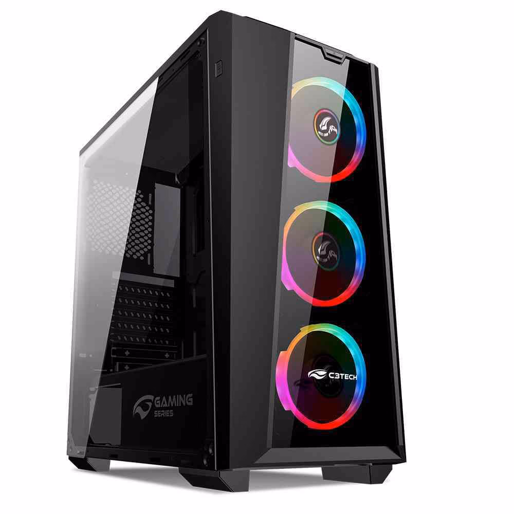 Gabinete Gamer C3Tech MT-G800BK, Sem Fonte