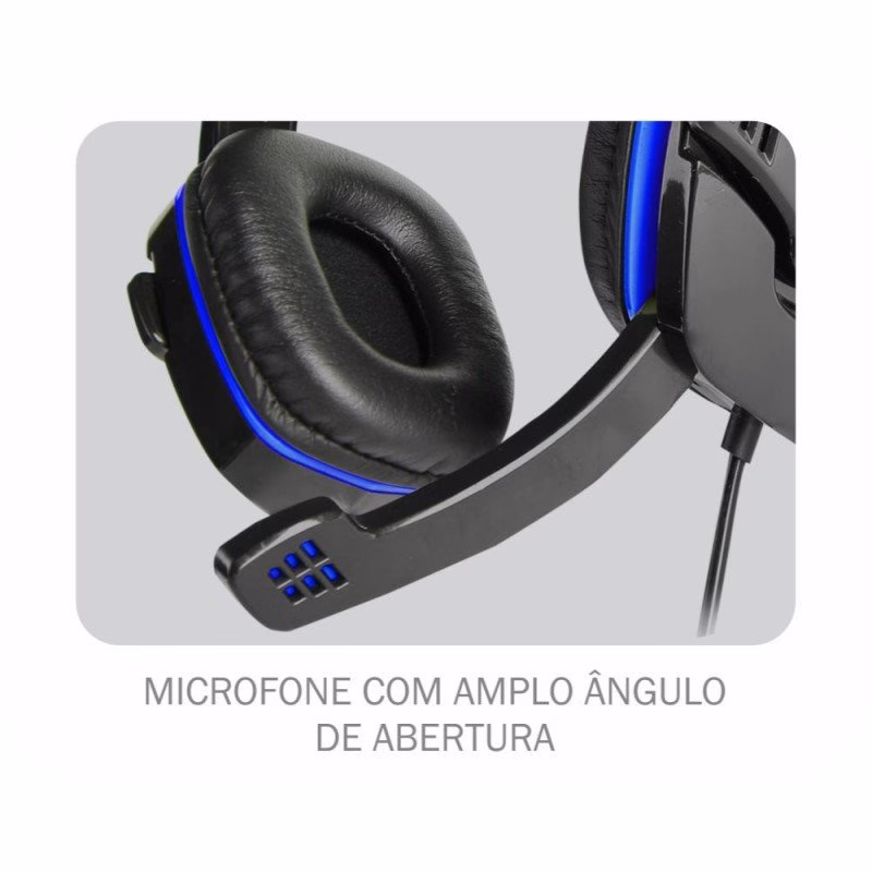 Headset Gamer K-Mex Preto e Azul - AR-S501 - Imagem 4