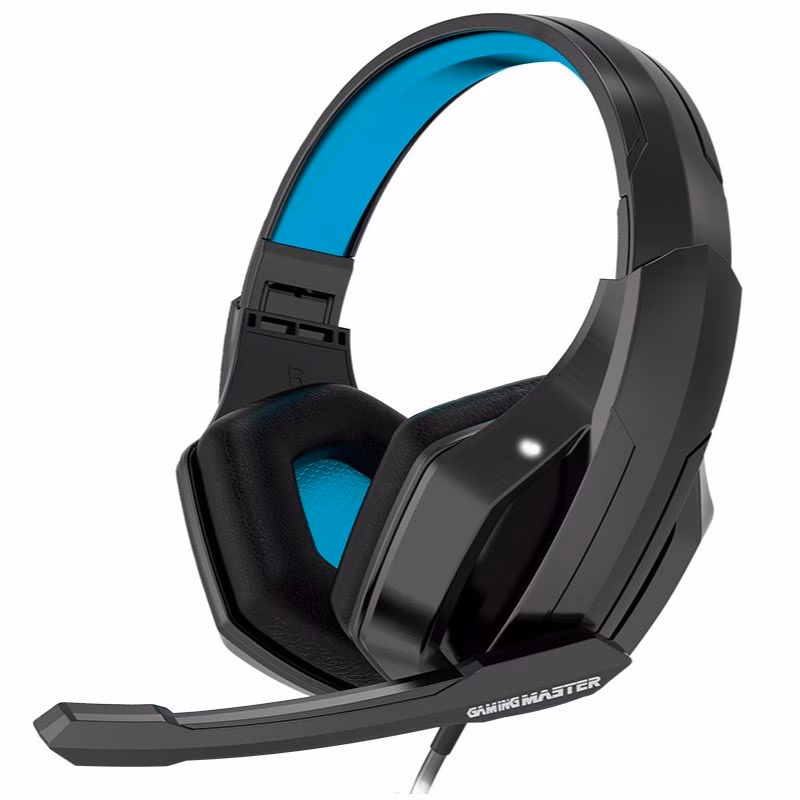 Headset Gamer K-Mex Preto e Azul - ARS3