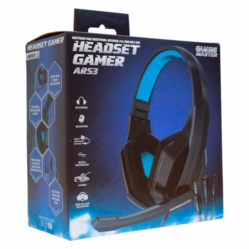 Headset Gamer K-Mex Preto e Azul - ARS3 - Imagem 4