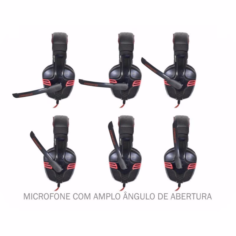 Headset Gamer K-Mex Preto e Vermelho - ARS-1080 - Imagem 2