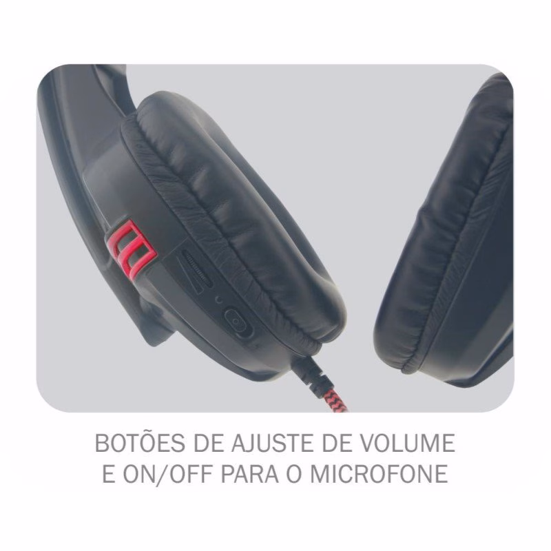 Headset Gamer K-Mex Preto e Vermelho - ARS-1080 - Imagem 5