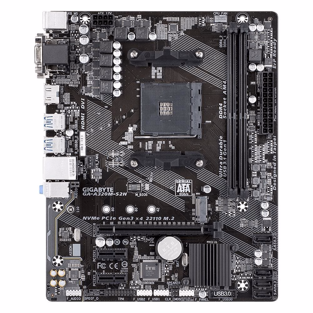 Placa-Mãe Gigabyte GA-A320M-S2H, AMD AM4, mATX, DDR4 - Imagem 2
