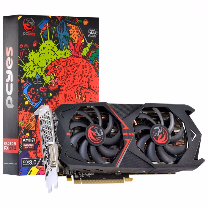 Placa de Vídeo AMD PCYes Radeon RX 570 4GB DDR5 128 Bits DVI/HDMI/DP - PJRX570G5256