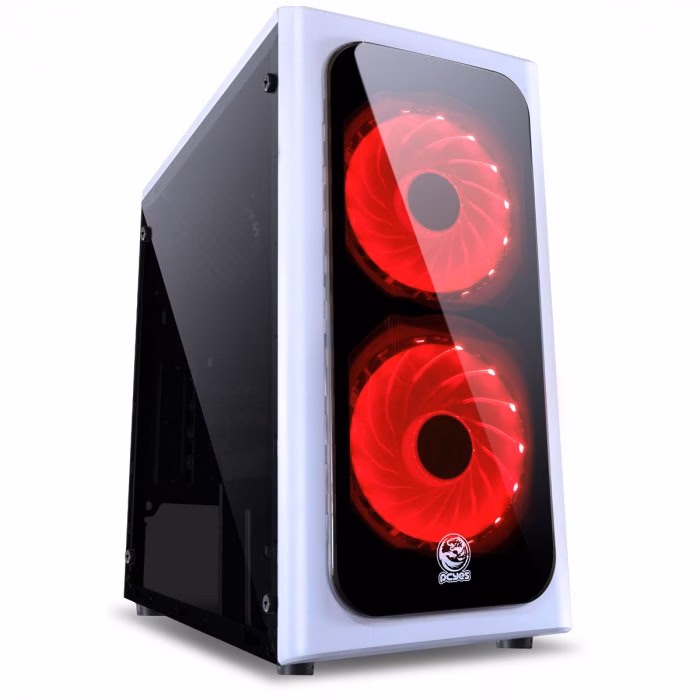 Gabinete Gamer PCyes Venus, Mid Tower, Com 2 Fans, Lateral de Acrílico, Branco, Sem Fonte - Imagem 2