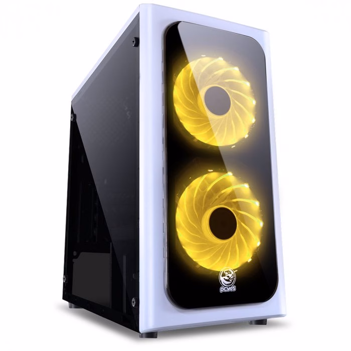 Gabinete Gamer PCyes Venus, Mid Tower, Com 2 Fans, Lateral de Acrílico, Branco, Sem Fonte - Imagem 7