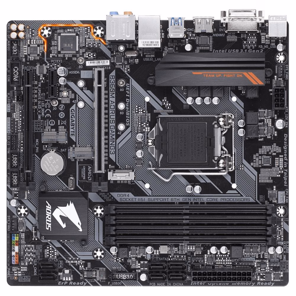 Placa Mãe Gigabyte B360M Aorus Gaming 3, Intel LGA 1151, mATX, DDR4 - Imagem 2
