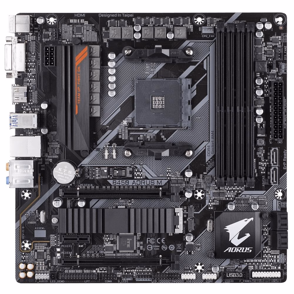 Placa Mãe Gigabyte B450 Aorus M, AM4, mATX, DDR4 - Imagem 2