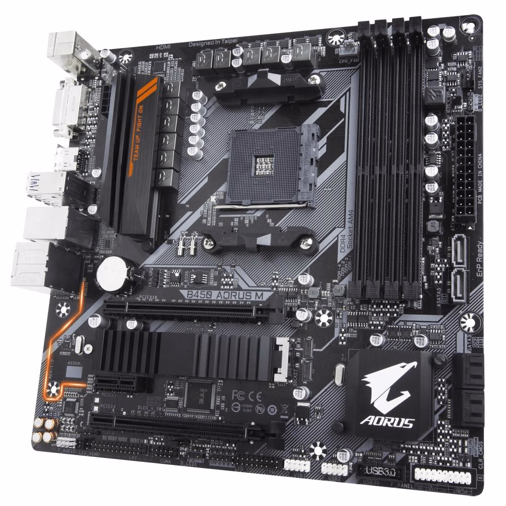 Placa Mãe Gigabyte B450 Aorus M, AM4, mATX, DDR4 - Imagem 4