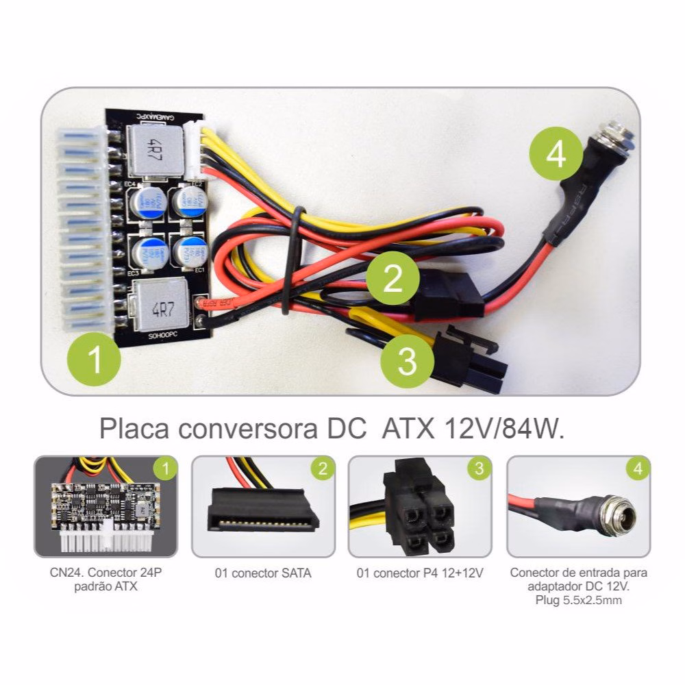 Gabinete K-Mex Mini ITX Com Fonte Externa de 60W - GI-01S2 - Imagem 4