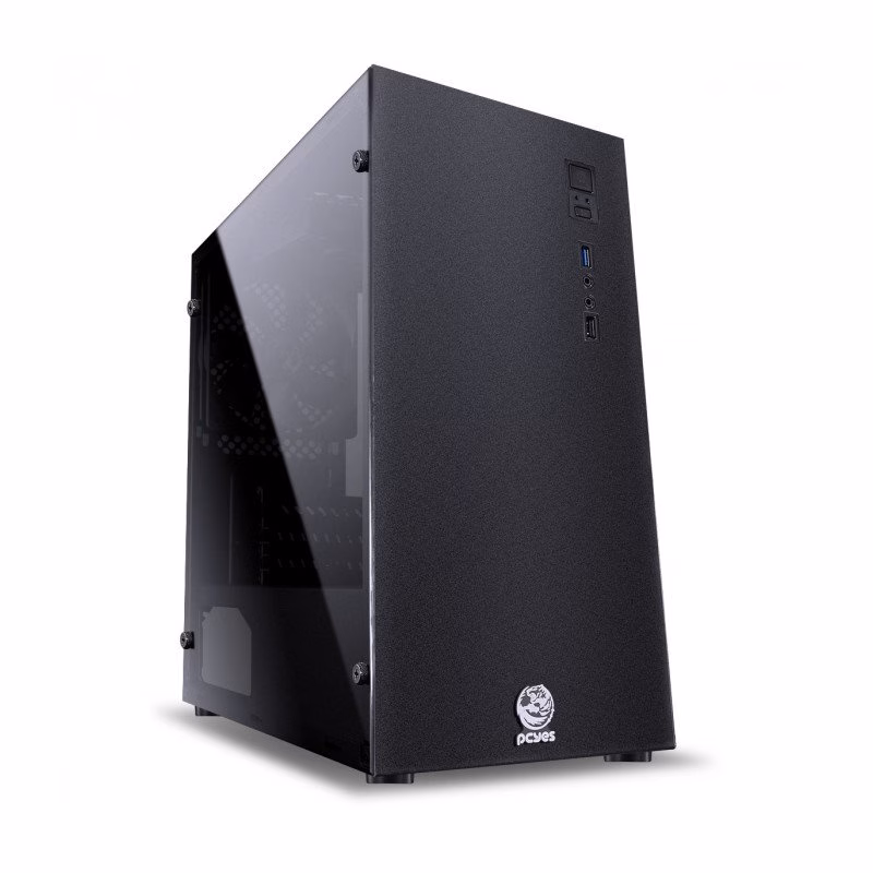Gabinete PCYes Mid-Tower Terra 2 Fans Com Lateral Acrilica Preto - TERPT2FCA