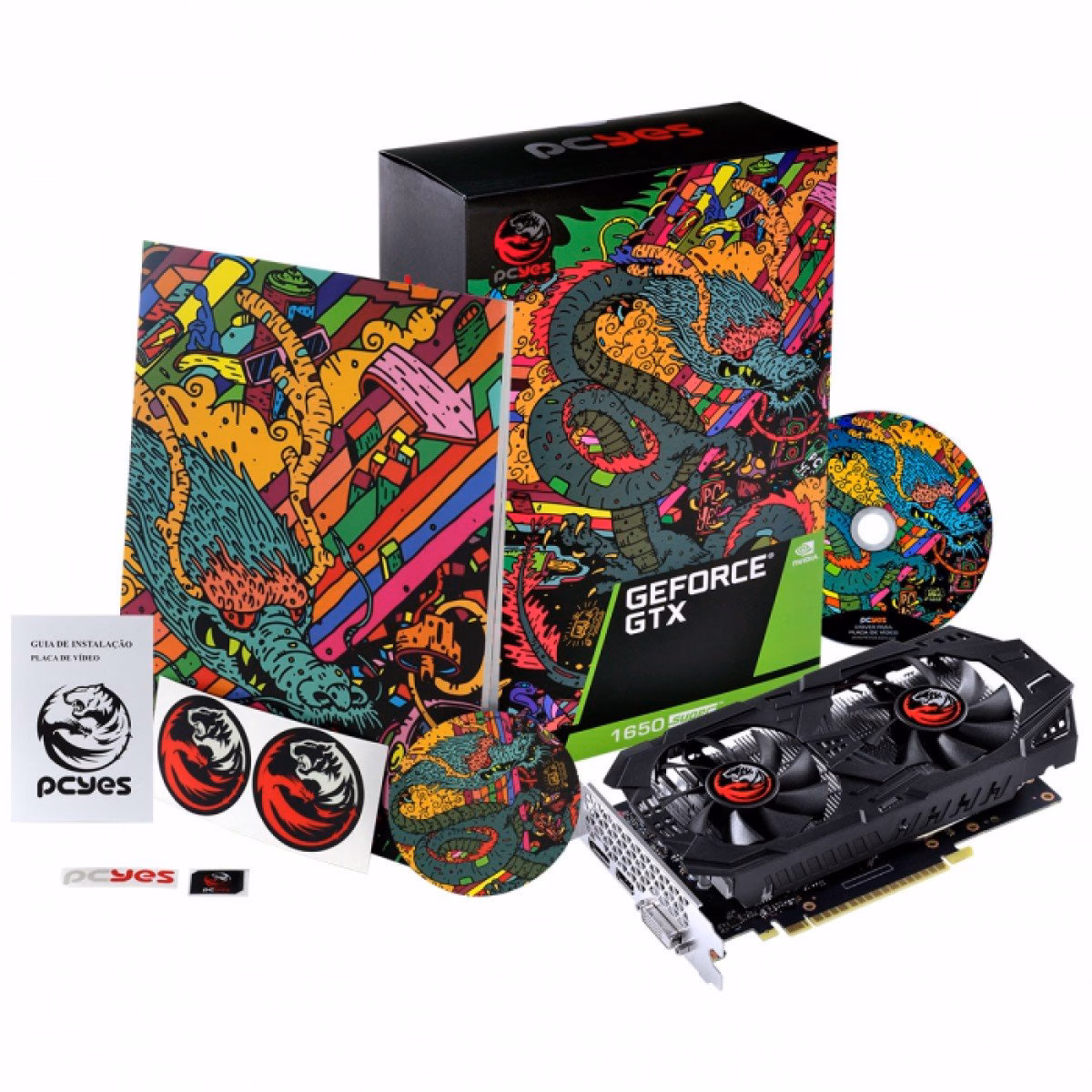 Placa de Vídeo PCyes GeForce GTX 1650 Super Graffiti Series, 4GB GDDR6, 128Bit, PA16504DR6128FS - Imagem 5