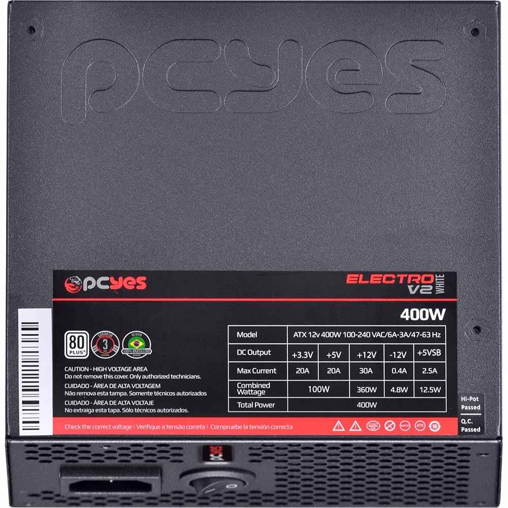 Fonte PCYes 400W Electro V2, 80 Plus White ELV2WHPTO400W - Imagem 5