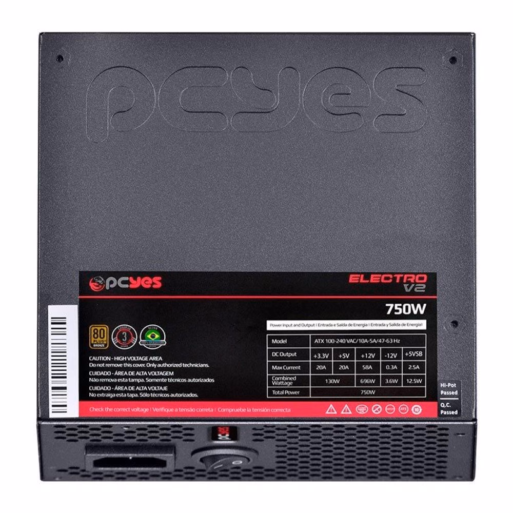 Fonte PCYes 750W Electro V2 80 PLUS Bronze ELECV2PTO750W - Imagem 4