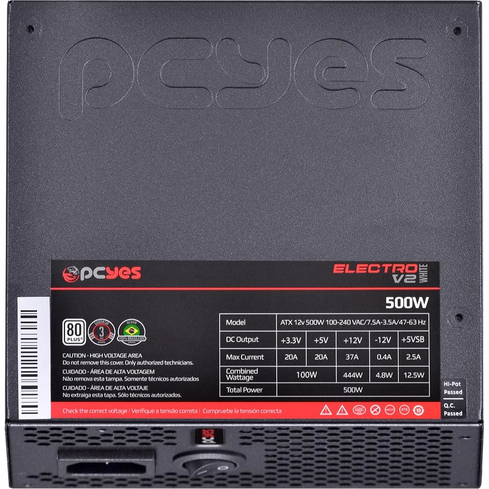 Fonte PCYes Electro V2 500W, 80 Plus White ELV2WHPTO500W - Imagem 4