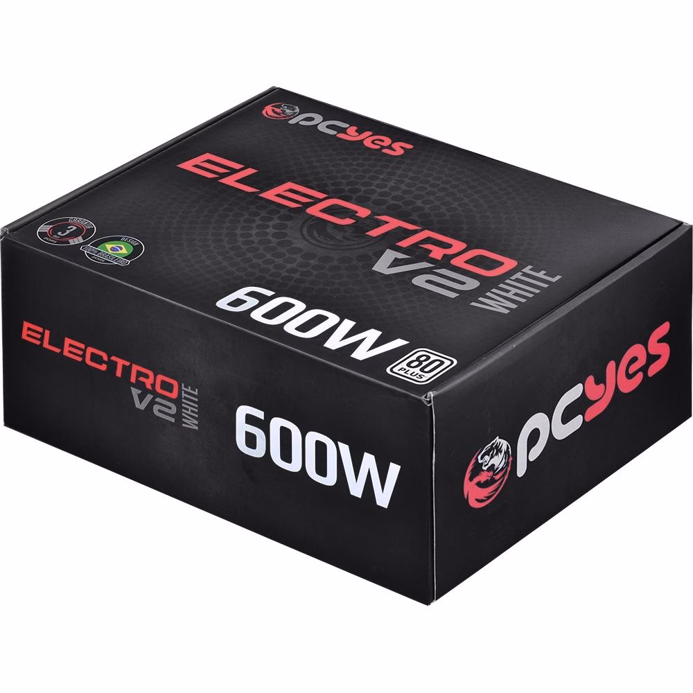 Fonte PCYes Electro V2 600W, 80 Plus White ELV2WHPTO600W - Imagem 5