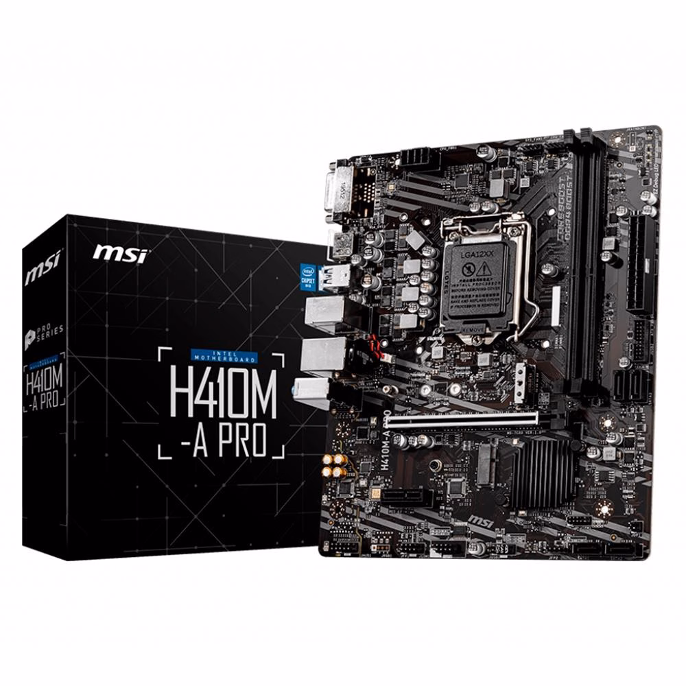 Placa Mãe MSI H410M-A Pro, mATX, Intel LGA 1200