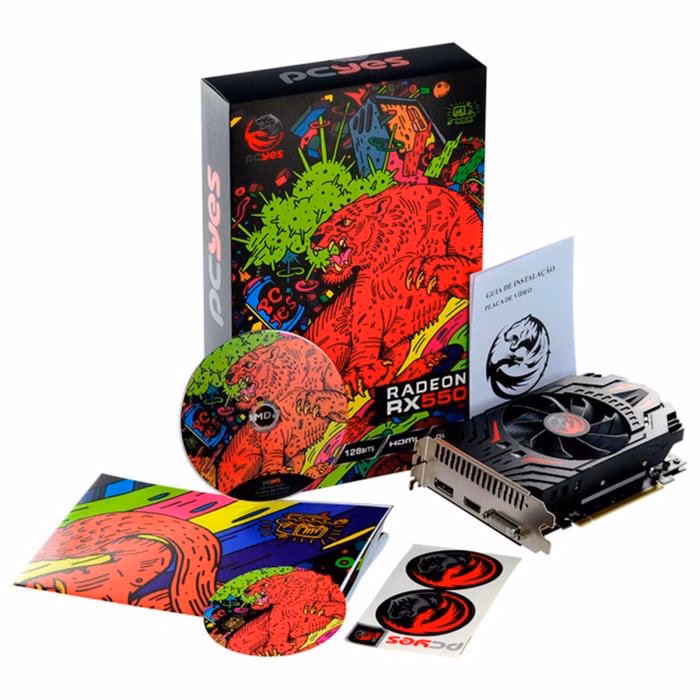 Placa de Vídeo PCYES AMD Radeon RX 550, 4GB GDDR5, 128 Bits, Graffiti Series PJRX550R5SF - Imagem 5