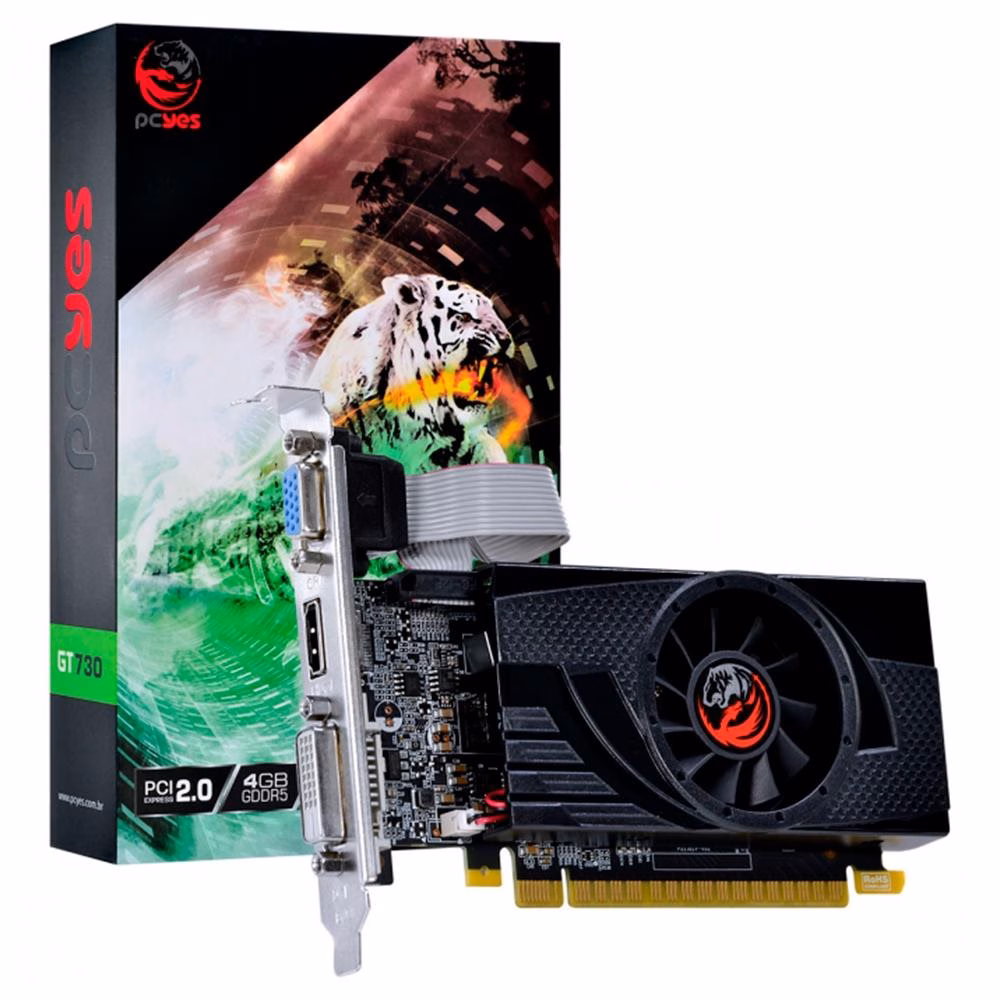 Placa de Vídeo PCYes GT 730, 4GB, GDDR5 PA7304DR564LP