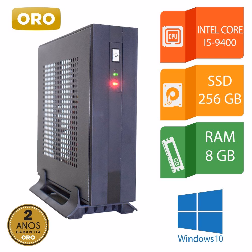 Mini Computador ORO Core I5-9400, 8GB, SSD 256GB, Windows 10 Pro