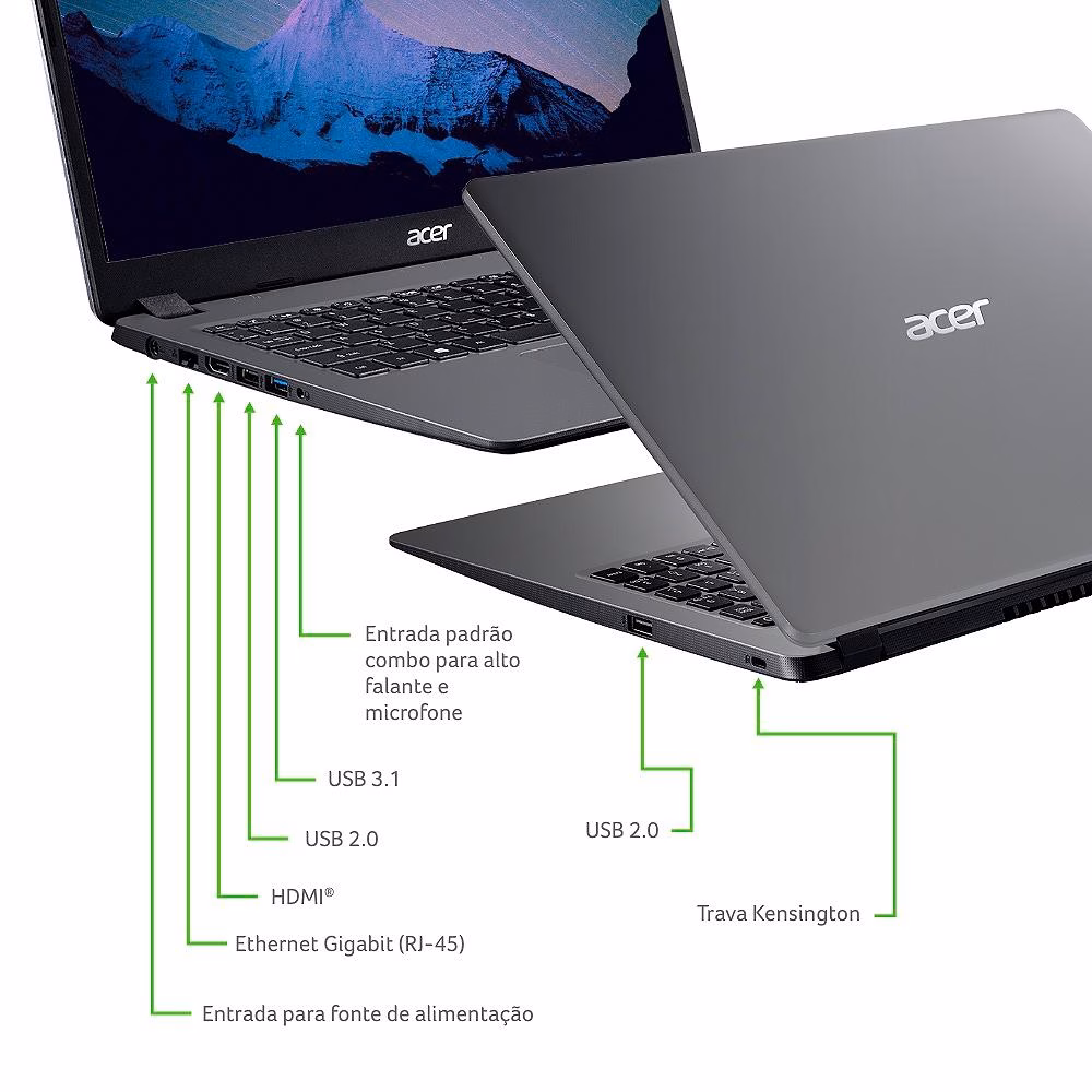 Notebook Acer A315-56-36Z1 Intel Core i3, 4GB, 1TB, Windows 10 - Imagem 3