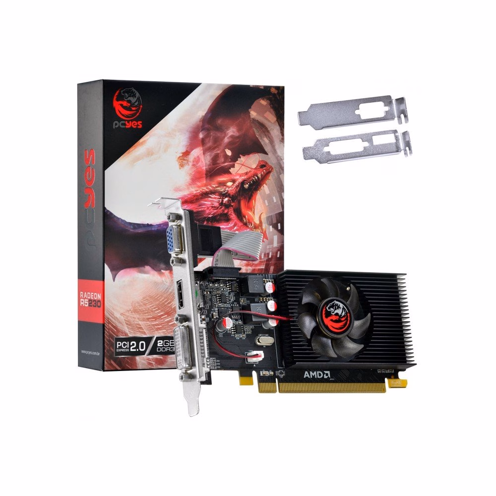 Placa de Vídeo PCYes R5 230 2GB GDDR3 Low Profile