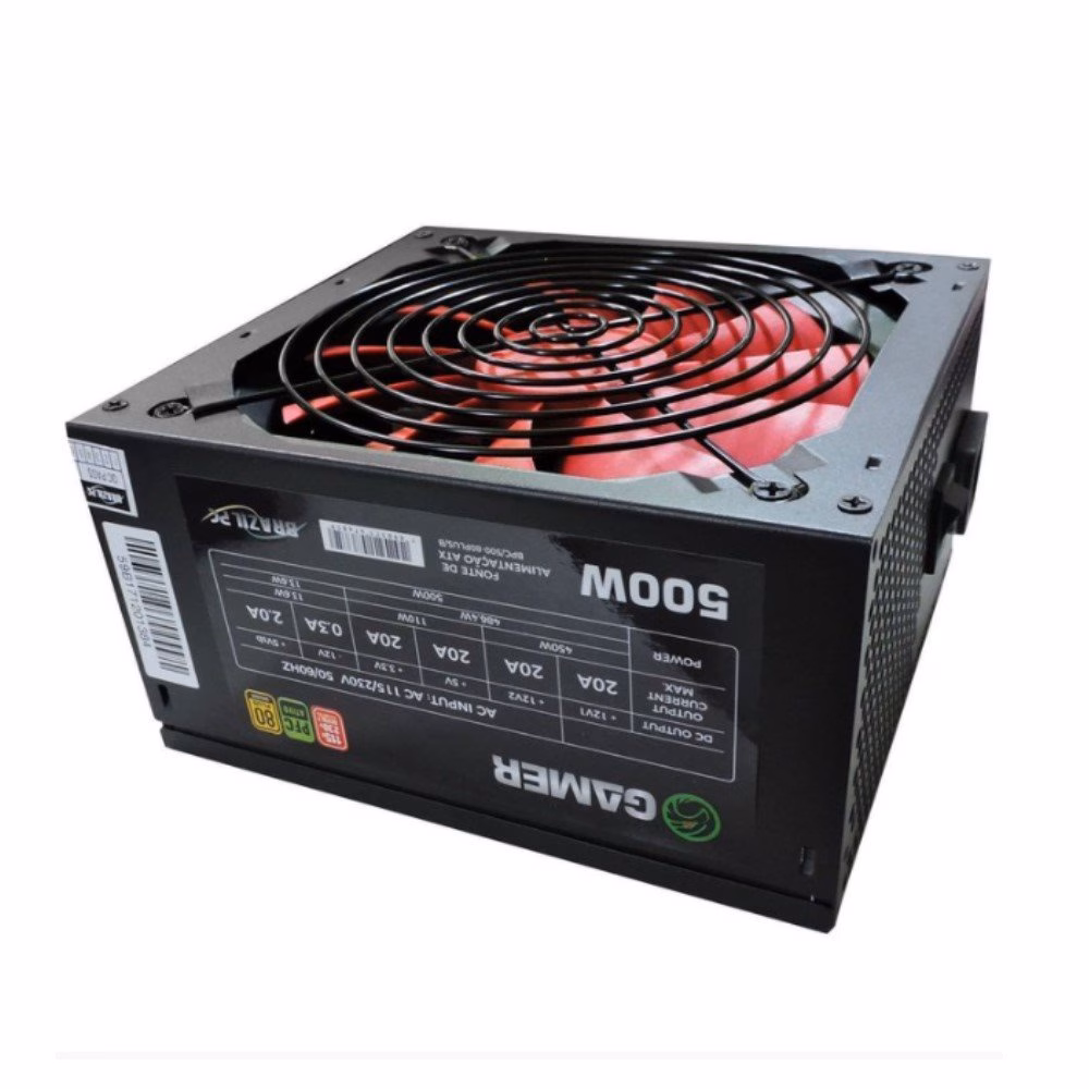 Fonte BrazilPC BPC/500-80P/B 500W 80 Plus, Crossfire, SLI, PFC Ativo - Imagem 2
