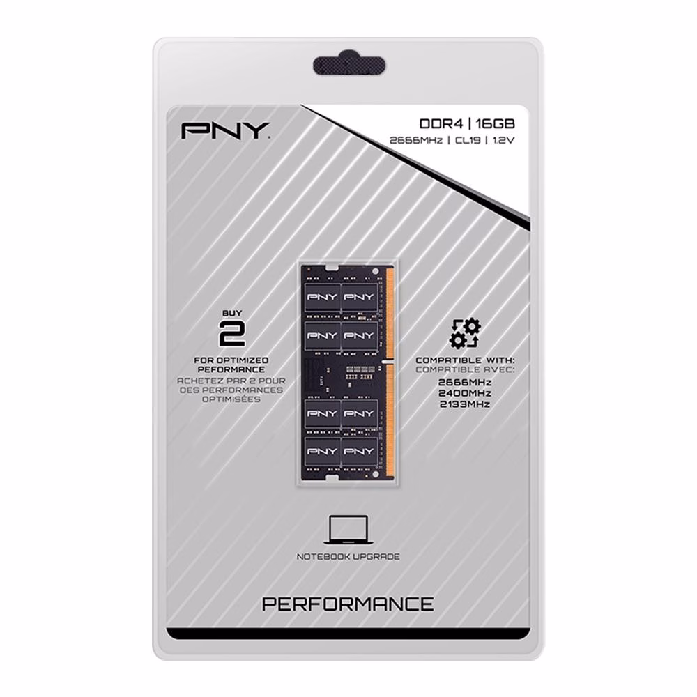 Memória PNY MN16GSD42666, 16GB, 2666MHz, DDR4, para Notebook, CL19