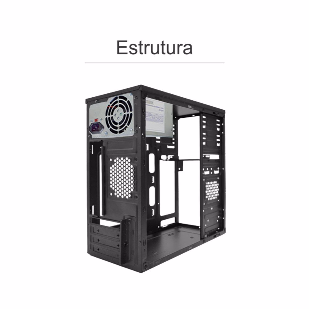 Gabinete K-Mex Micro-ATX GM-02MA com Fonte PX300 Preto - Imagem 7