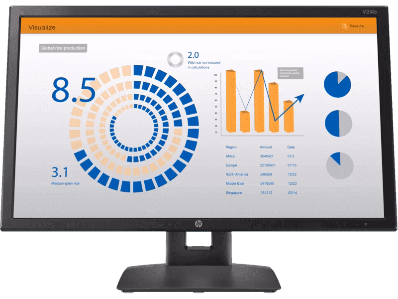Monitor HP V24B 23,6", Full HD, HDMI, DisplayPort, c/ Ajuste de Altura