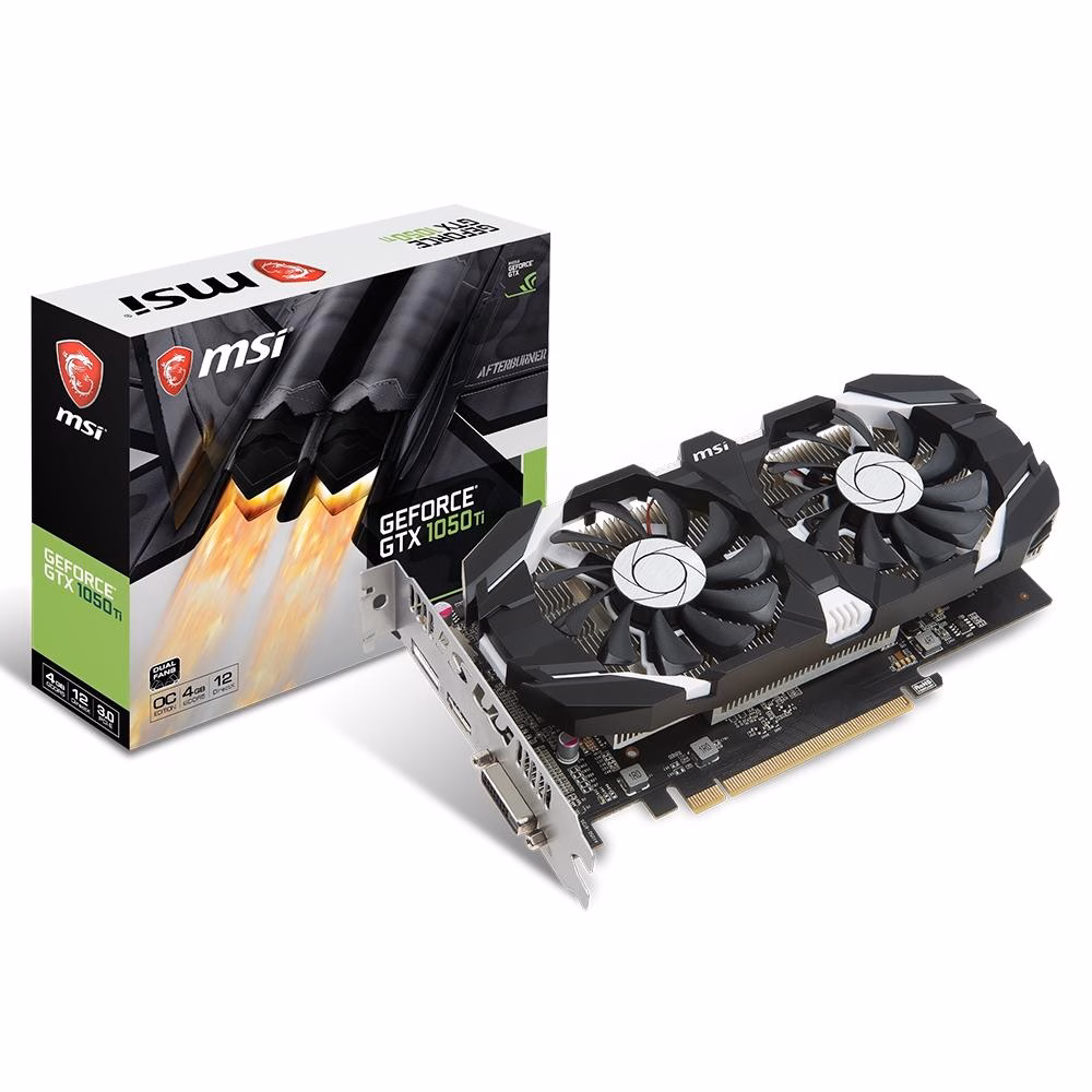 Placa de Vídeo MSI NVIDIA GeForce GTX 1050 Ti 4GT OC, 4GB, GDDR5 - 912-V809-2272