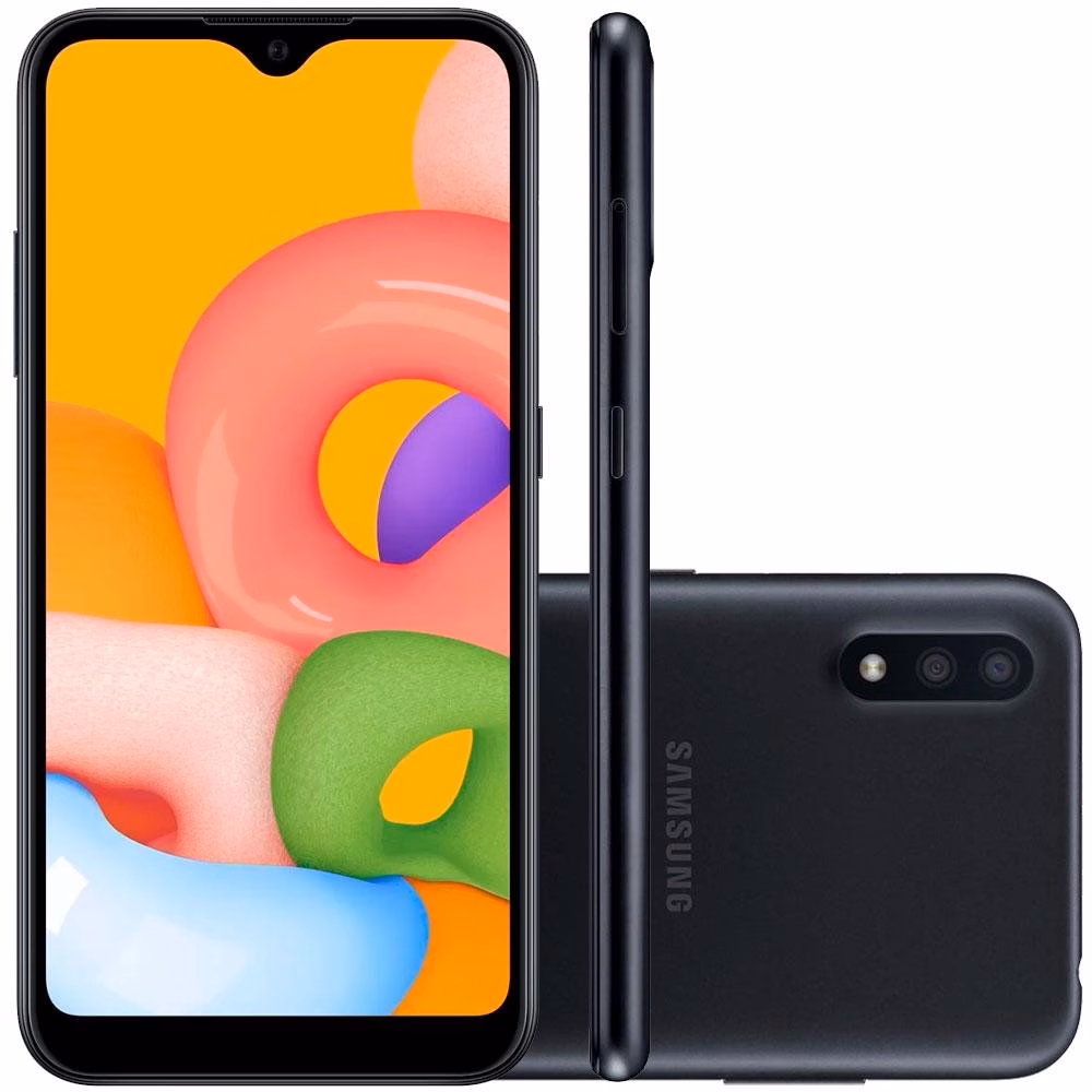 Smartphone Samsung Galaxy A01, 32GB, 13MP, Octa-Core, Tela 5.7", Preto - SM-A015MZKSZTO