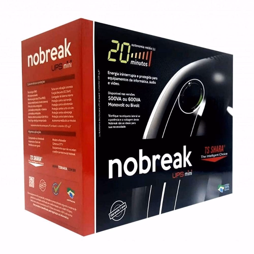 Nobreak Ups Mini 600VA Bivolt 115/220V 5A com 6 Tomadas Ts Shara - TS-4003 - Imagem 3
