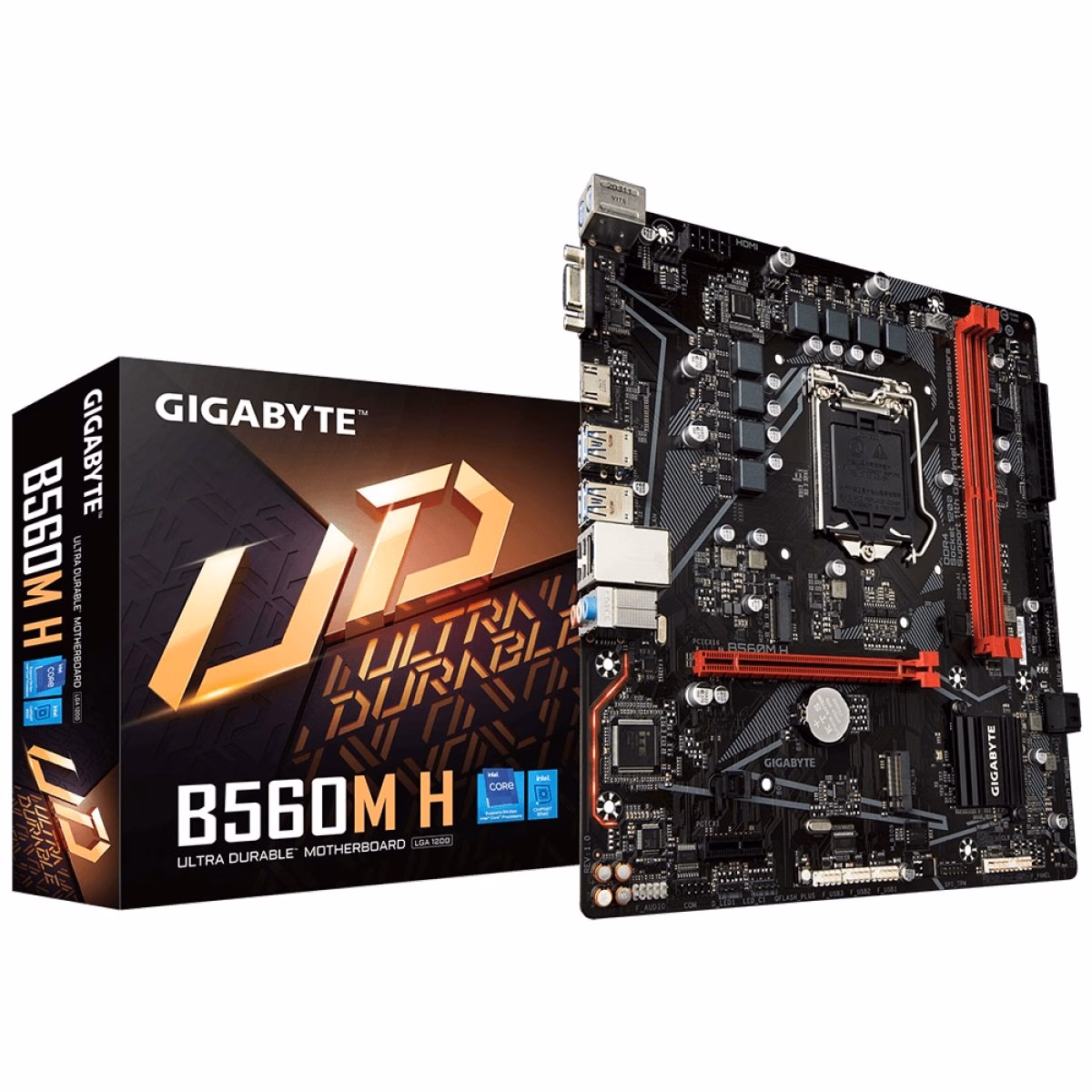 Placa Mãe Gigabyte B560M H, Chipset B560, Intel LGA 1200, mATX, DDR4