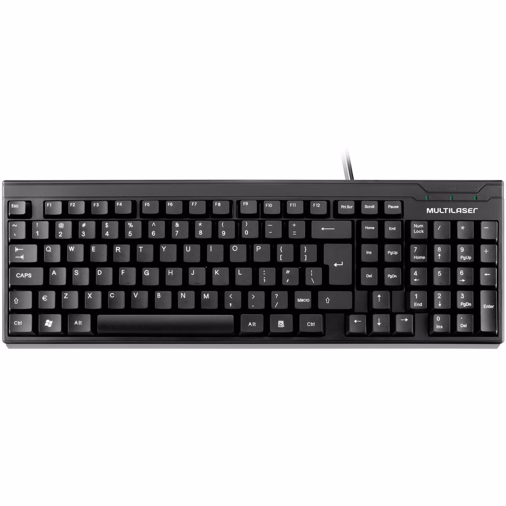 Teclado Basico Slim Preto Usb Multilaser - TC193