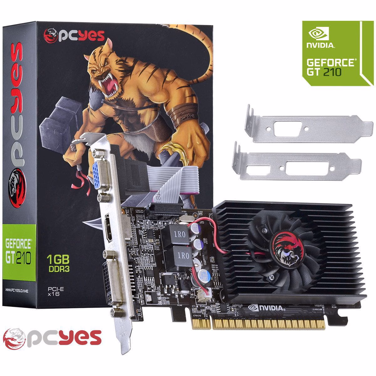 Placa de Vídeo Geforce GT 210 - 1GB DDR3 - 64 Bits Low Profile C/ HDMI - PCYES N21T2GD364LP