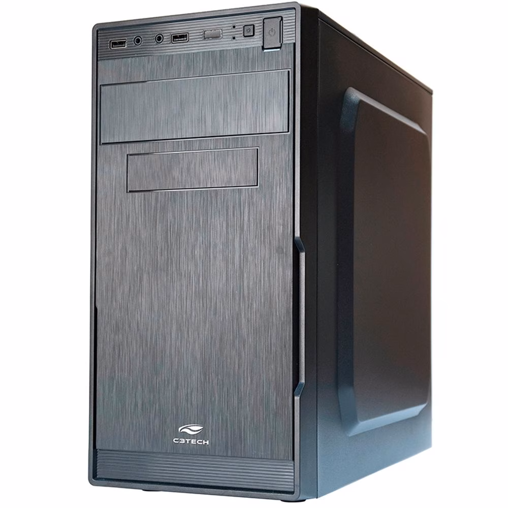Gabinete C3Tech Micro ATX MT-23V2BK Com Fonte 200W Sem Cabo - Preto
