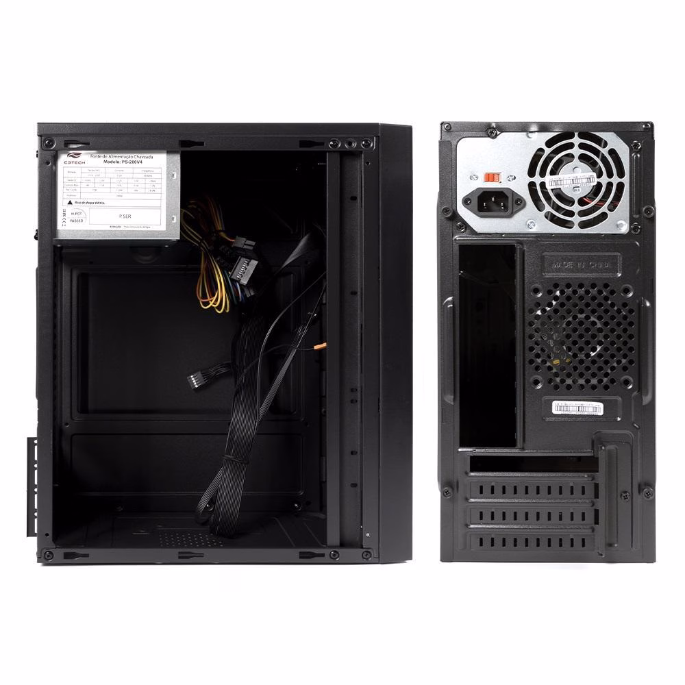 Gabinete C3Tech Micro ATX MT-26BK, Com Fonte 200W, Sem Cabo - Preto - Imagem 2